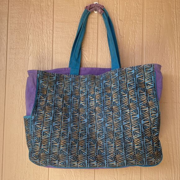 Vtg Laurel Burch Colorful Horses Mares EXTRA LARGE Shoulder Tote Beach Bag - Picture 10 of 16